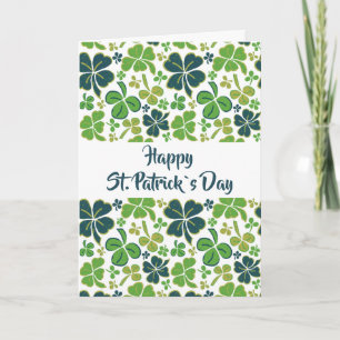 Grünes Kleeblatt-Shamrock-Muster St. Patrick`s Day Karte
