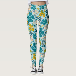 Grünes Kleeblatt Shamrock Muster St. Patrick`s Tag Leggings