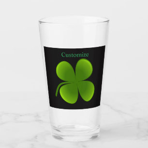 Grünes Kleeblatt St Patrick's Day Glas