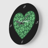 Grünes Kleeblatt St Patrick's Day Große Wanduhr (Winkel)