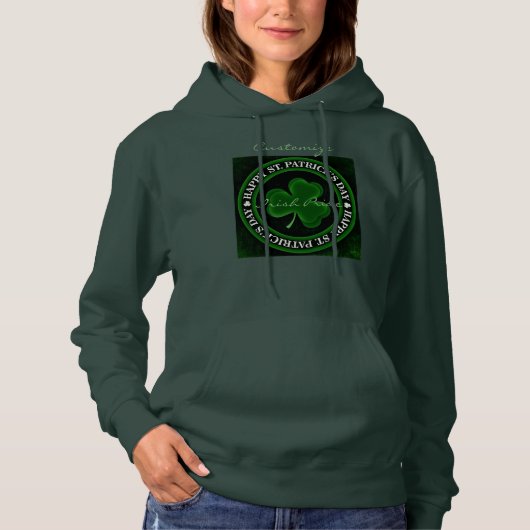 Grünes Kleeblatt St Patrick's Day Hoodie (Vorderseite)