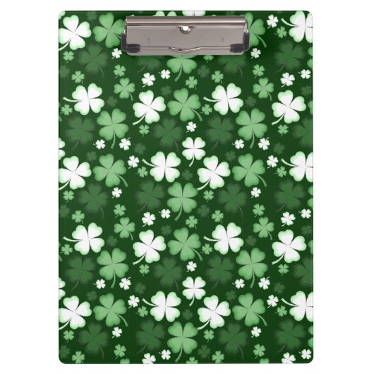 Grünes Kleeblatt, St. Patrick's Day Klemmbrett (Vorderseite)
