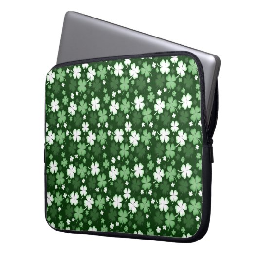 Grünes Kleeblatt, St. Patrick's Day Laptopschutzhülle (Vorderseite Links)