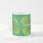 Grünes Kleeblatt St Patrick's Day Mattglastasse (Vorderseite Links)