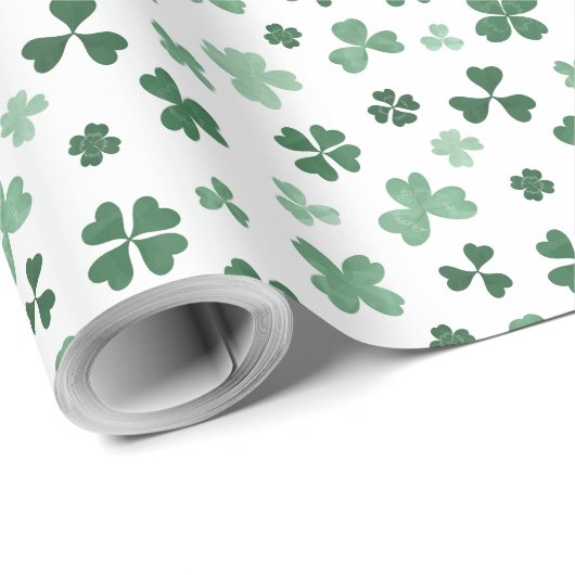 Grünes Kleeblatt St Patrick's Day Packpapier (Rolleneckpunkt)