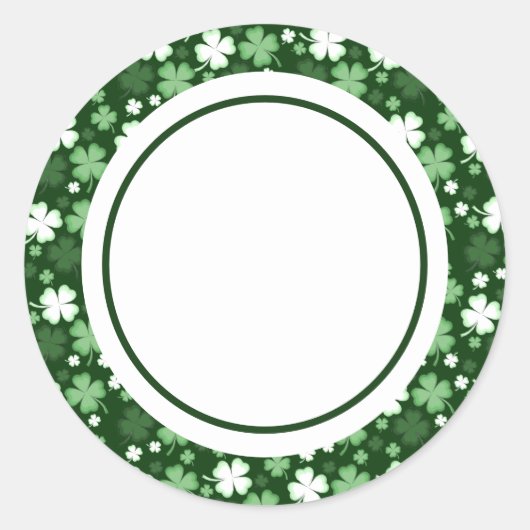 Grünes Kleeblatt, St. Patrick's Day Runder Aufkleber (Vorderseite)