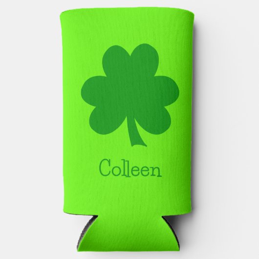 Grünes Kleeblatt St Patrick's Day Selters Dosenkühler (Vorderseite)