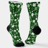 Grünes Kleeblatt, St. Patrick's Day Socken (Gewinkelt)