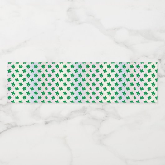Grünes Kleeblatt St Patrick's Day Wasserflaschenetikett (Einzelnes Label)