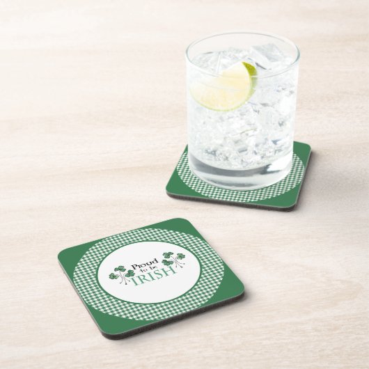 Grünes Kleeblatt Stolz als irisches Set von Unters Untersetzer (Rechte Seite)