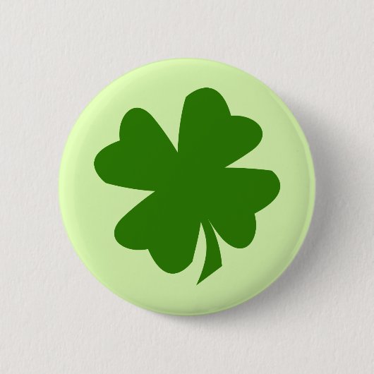 Grünes Kleeblatt vierblättriges Kleeblatt Button (Vorderseite)