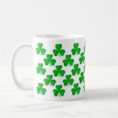 Grünes Kleeblätter Muster Kaffeetasse (Links)