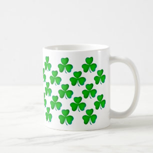 Grünes Kleeblätter Muster Kaffeetasse