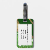Grünes Kleeblattmuster Gepäckanhänger (Rückseite vertikal)