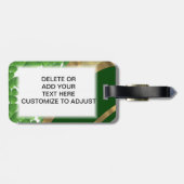 Grünes Kleeblattmuster Gepäckanhänger (Rückseite horizontal)