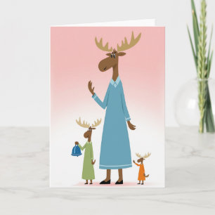 Grünes Kleid Muttertag Familienkarte Karte