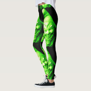 grünes Koboldschwarzes Leggings
