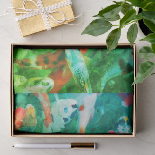 Grünes Koi-Tandempapier Seidenpapier (Geschenk)