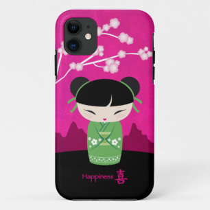 Grünes Kokeshi - Glück Case-Mate iPhone Hülle