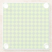 Grünes Kombinations-Diamant-Muster Glasuntersetzer (Rückseite)