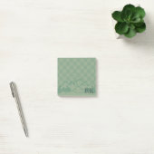 Grünes Kontrollmuster Rustikale Berge Monogramm Post-it Klebezettel (Büro)