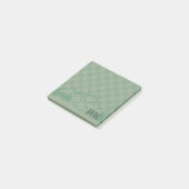 Grünes Kontrollmuster Rustikale Berge Monogramm Post-it Klebezettel (angewinkelt)