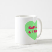 Grünes Konversationsherz Kaffeetasse (VorderseiteRechts)