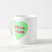 Grünes Konversationsherz Kaffeetasse (Vorderseite Links)