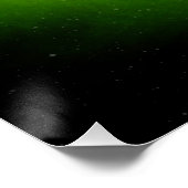 Grünes, kosmisches Schwarzes Loch Glossgrün Poster (Ecke)