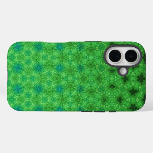 Grünes kreisförmiges Muster-Handyhülle Case-Mate iPhone Hülle (Rückseite (Horizontal))