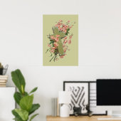 Grünes Kreuz mit rosa Blume Poster (Heimbüro)