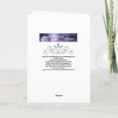 Grünes Kreuz mit violett blühender Grußkarte Karte (Rückseite)