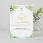 Grünes Kreuz und Grüntaufe Folieneinladung (Stehend vorne)