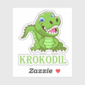 grünes Krokodil Aufkleber (Blatt)