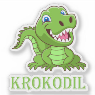 grünes Krokodil Aufkleber