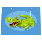 Grünes Krokodil Große Geschenktüte (Vorderseite)