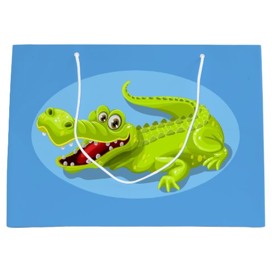 Grünes Krokodil Große Geschenktüte (Vorderseite)