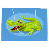 Grünes Krokodil Große Geschenktüte (Rückseite)