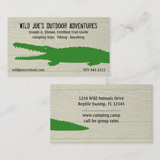 Grünes Krokodil Visitenkarte (Vorne/Hinten)