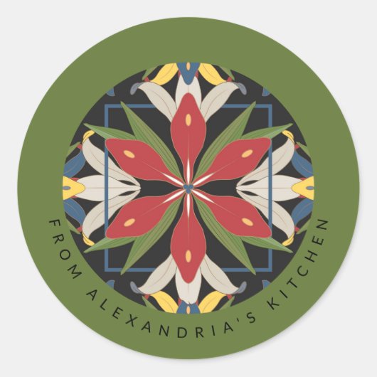 Grünes Küchendesign | Aus der Küche von Runder Aufkleber (Vorderseite)