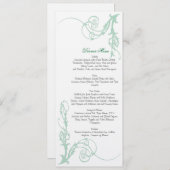 Grünes Kunst Nouveau Menü Menükarte (Vorne/Hinten)