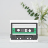 Grünes Label Compact Cassette Postkarte (Stehend Vorderseite)