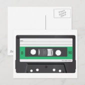 Grünes Label Compact Cassette Postkarte (Vorne/Hinten)