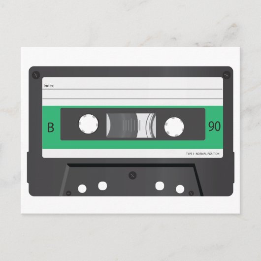 Grünes Label Compact Cassette Postkarte (Vorderseite)