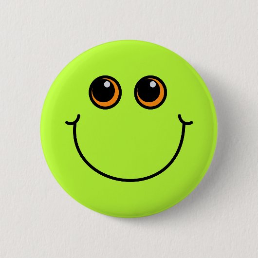 Grünes lächelndes Emoji stellen gegenüber Button (Vorderseite)