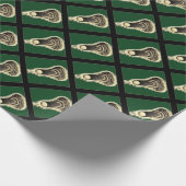 Grünes Lacrosse-Geschenk Geschenkpapier (Ecke)