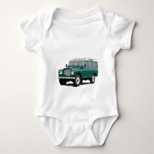 Grünes Landy Land Rover Classic Vintage Wandern En Baby Strampler