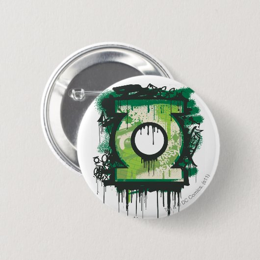 Grünes Laternen-Graffiti-Symbol Button (Vorne & Hinten)