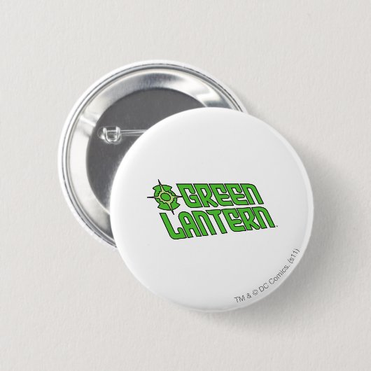 Grünes Laternen-Logo gekippt Button (Vorne & Hinten)