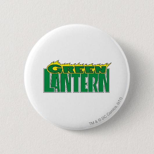 Grünes Laternen-Logo - gelbe Flammen Button (Vorderseite)